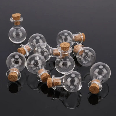 10 BUC. Sticle mici de sticlă Sticlă de poțiune în miniatură Mini fiole de sticlă de plută de nuntă