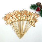 20gb Cute Bear Cupcake Topper Zēns Meitene Dzimšanas dienas Tortes Bērni Daudz Laimes Dzimšanas Dienas Ballīte Kūkas Dekorācijas Mazuļu Dušas DIY piederumi