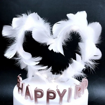 Angel Feather Wing Cake Topper Wedding Happy Birthday Party cake topper διακόσμηση Επιδόρπιο ψησίματος Cake Top Decoration προμήθειες