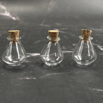 Mini vază de diamant Sticlă de sticlă Sticle clare în derivă Sticle mici pentru dorințe cu dopuri de plută, nuntă, petrecere de aniversare, artizanat DIY