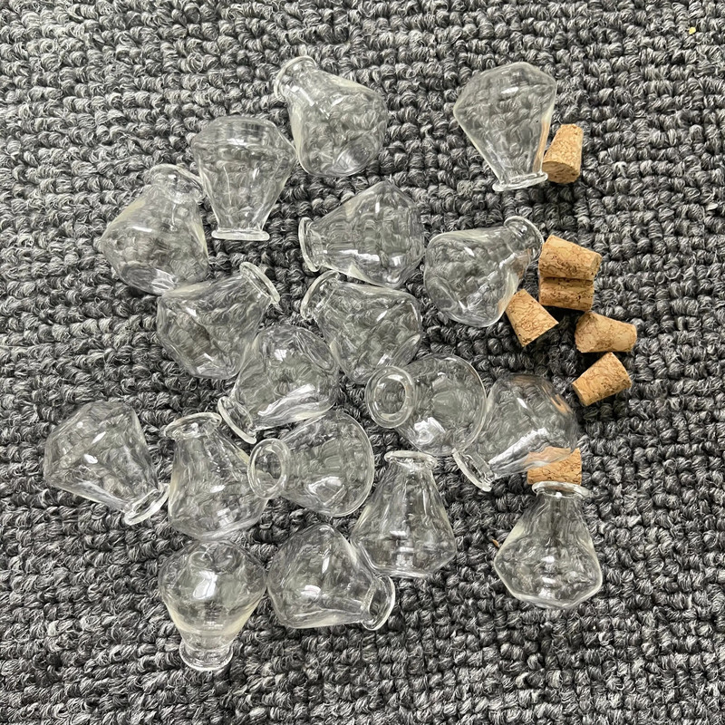 Mini-teemantvaas-klaaspudel Läbipaistvad triivivad pudelid Väikesed soovipudelid korgist korgiga Pulma sünnipäevapidu Isetegemine