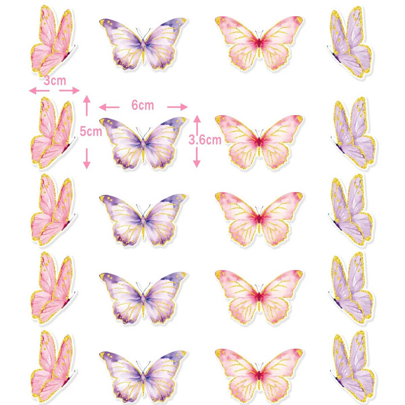 Liblikateemaline sünnipäevatordi kaunistus, palju õnne sünnipäevaks mõeldud koogi vahetükk, tüdrukute sünnipäevapeo tordipealsed, liblika tordi vahetükk