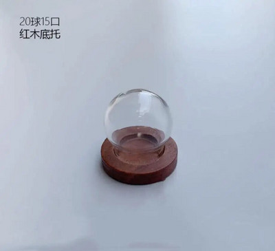 1/2/3X Mini átlátszó, modern kézműves üvegkupola borítású száraz virágváza fa alappal, terep figurákkal Modell bemutató grafikával