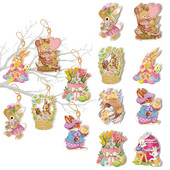 8 buc. Ornamente de hârtie de primăvară de Paște pentru copac, ouă de iepure, ornamente agățate cu șiruri, pentru petrecerea de Paște, pentru decorațiuni pentru casă.