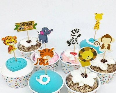 24 PCS Futbolo temos Keksiukų pyragaičių rinkiniai Berniukų gimtadienio vakarėlis Kūdikių vakarėlis Dekoracija Vaisiai Desertas Tortas Dantų krapštukų vėliavėlės