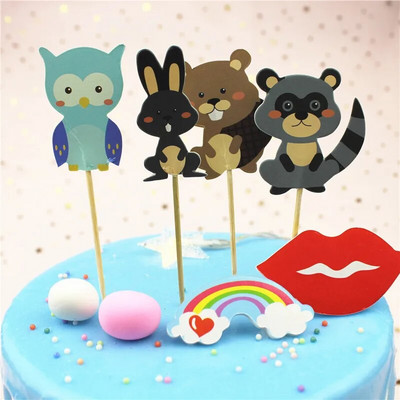 24 PCS Futbolo temos Keksiukų pyragaičių rinkiniai Berniukų gimtadienio vakarėlis Kūdikių vakarėlis Dekoracija Vaisiai Desertas Tortas Dantų krapštukų vėliavėlės