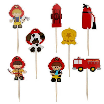 24 PCS Futbolo temos Keksiukų pyragaičių rinkiniai Berniukų gimtadienio vakarėlis Kūdikių vakarėlis Dekoracija Vaisiai Desertas Tortas Dantų krapštukų vėliavėlės