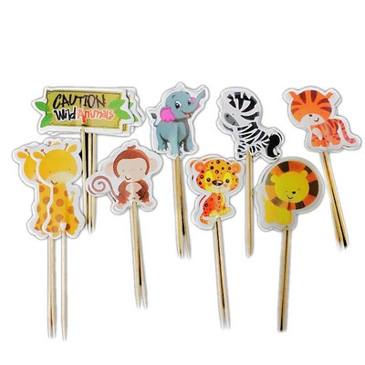 24 PCS Futbolo temos Keksiukų pyragaičių rinkiniai Berniukų gimtadienio vakarėlis Kūdikių vakarėlis Dekoracija Vaisiai Desertas Tortas Dantų krapštukų vėliavėlės