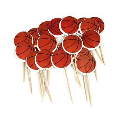 24 PCS Futbolo temos Keksiukų pyragaičių rinkiniai Berniukų gimtadienio vakarėlis Kūdikių vakarėlis Dekoracija Vaisiai Desertas Tortas Dantų krapštukų vėliavėlės