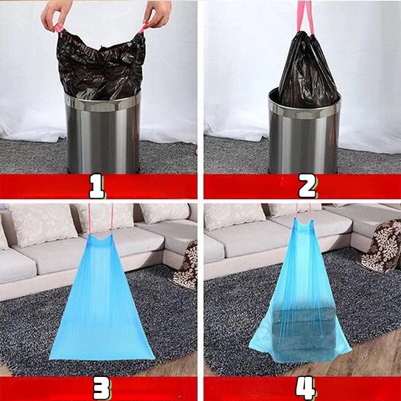 Nymph 15/30db nagy húzózsinór szemeteszsák színes hordozható húzó vastag szemetes zsák konyha Hasznos dolgok otthonra nem piszkos kezek