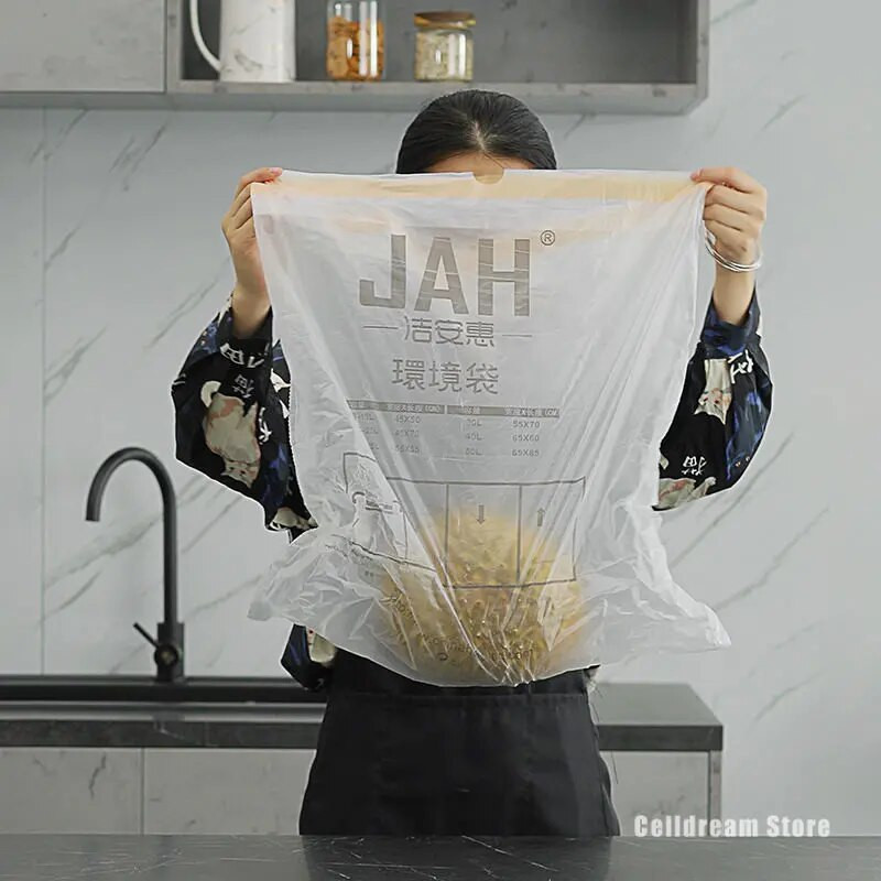 10 kom/rola Vreća za smeće s uzicom Vreća za čišćenje u kućanstvu Zadebljana kuhinjska potrepština Vreće za smeće Dozator za otpad Plastična vrećica