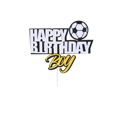 Korvpall Jalgpall Cupcake Topper Sporditeema Palju õnne sünnipäevaks Tordi lipp lastele Poiste sünnipäevapeo tordikaunistustarbed