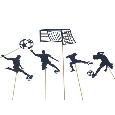 Korvpall Jalgpall Cupcake Topper Sporditeema Palju õnne sünnipäevaks Tordi lipp lastele Poiste sünnipäevapeo tordikaunistustarbed