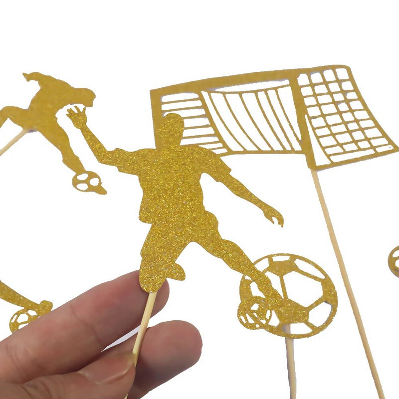 Korvpall Jalgpall Cupcake Topper Sporditeema Palju õnne sünnipäevaks Tordi lipp lastele Poiste sünnipäevapeo tordikaunistustarbed