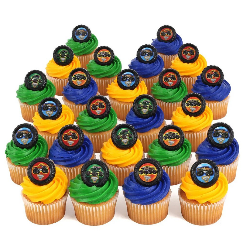 KÉT GYORS tematikus buli dekoráció versenyautó születésnapi tortadíszek Fekete-fehér kockás zászlós cupcake tetők kellékek