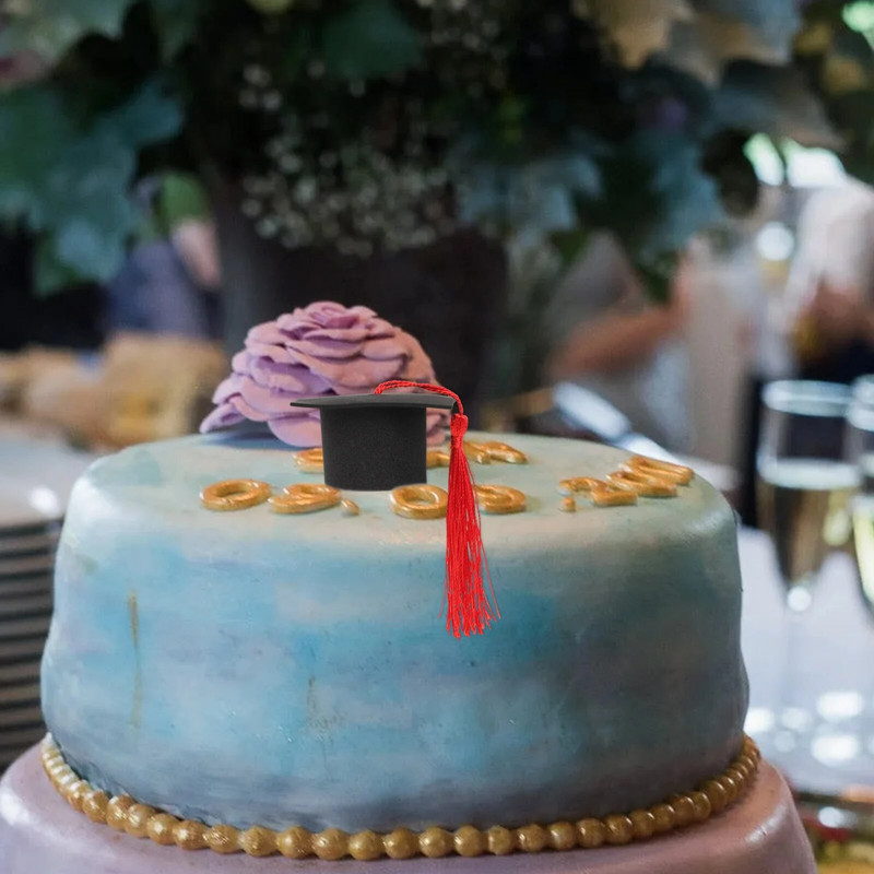 10 vnt Doktorantūros kepuraitės Mini tranšėjos kepurės absolventų papuošalai Tortas Dekoratyvinis tortas Mini Baigimo sezonas Suvenyriniai kepurės Papuošalai