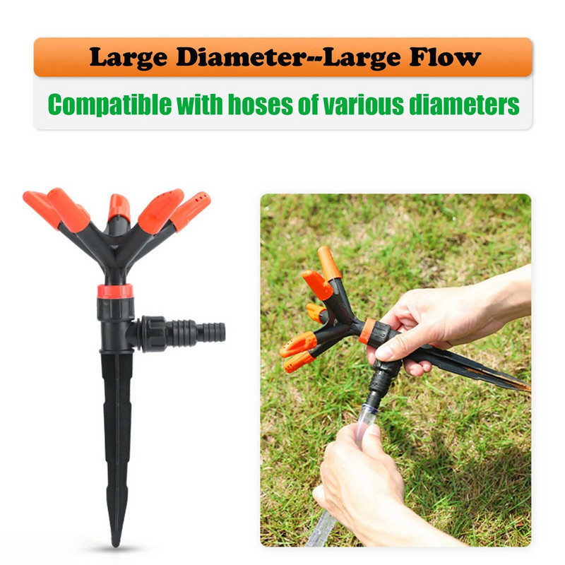 360 forgó kerti locsoló automata öntözőrendszer Pázsitpermetező Állítható öntözőlocsoló Rugalmas nagy terület öntözése