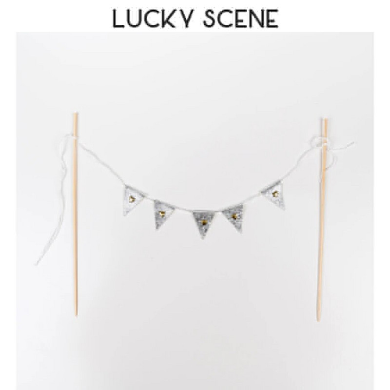 Rusztikus születésnapi tortaborító, mini stílusos betűs születésnapi torta felső zászló háromszög alakú zászló, hullám cupcake desszert S01099