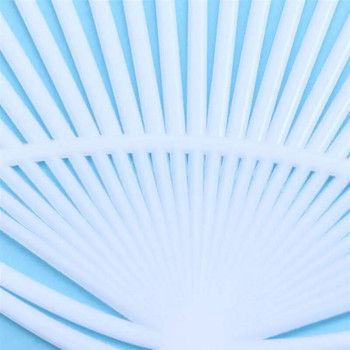 10 бр. Японски вентилатор Uchiwa Направи си сам комплект Ръчна рамка за вентилатор за Направи си сам занаяти (бял)