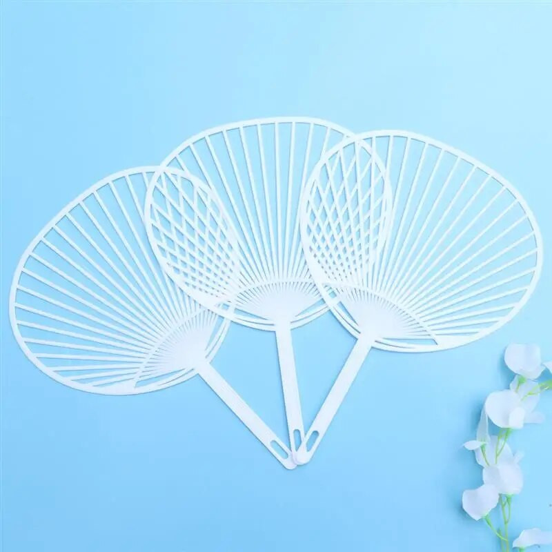 10 tk Jaapani ventilaatori Uchiwa isetegemise komplekt Käeshoitav ventilaatori raamistik isetegemiseks (valge)