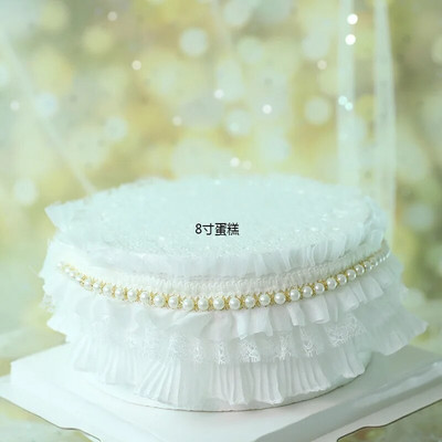 Tortadíszítés Gyöngycsipke körbefutó vas toll Boldog születésnapot Plug-In baba születésnapi parti Valentin napi desszert Öltözködés