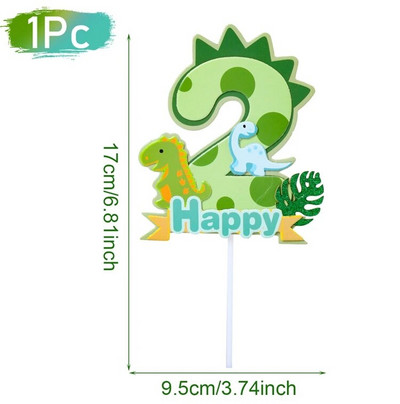 Dinoszaurusz Boldog Születésnapot Tortafeltét Digitális Cupcake Topperek Személyre szabott Dino szám Állati tortadíszítés Kiegészítők Eszközök