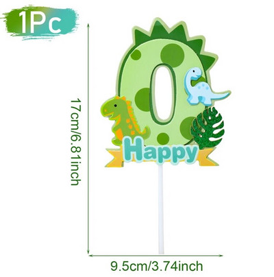 Dinoszaurusz Boldog Születésnapot Tortafeltét Digitális Cupcake Topperek Személyre szabott Dino szám Állati tortadíszítés Kiegészítők Eszközök