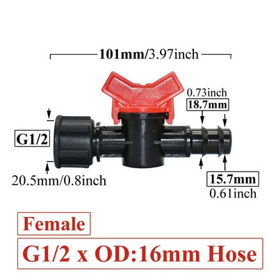 4/8/10/12/16/20/25 mm Žarnos strypo mini vožtuvas 1/2 3/4 colio sriegis x 1/4 3/8 1/2 3/4 1 colio sodo čiaupų jungtys Pe vamzdžių jungtis
