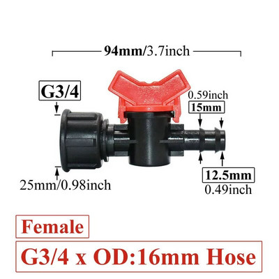 4/8/10/12/16/20/25 mm Žarnos strypo mini vožtuvas 1/2 3/4 colio sriegis x 1/4 3/8 1/2 3/4 1 colio sodo čiaupų jungtys Pe vamzdžių jungtis