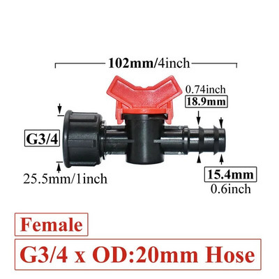 4/8/10/12/16/20/25 mm Žarnos strypo mini vožtuvas 1/2 3/4 colio sriegis x 1/4 3/8 1/2 3/4 1 colio sodo čiaupų jungtys Pe vamzdžių jungtis