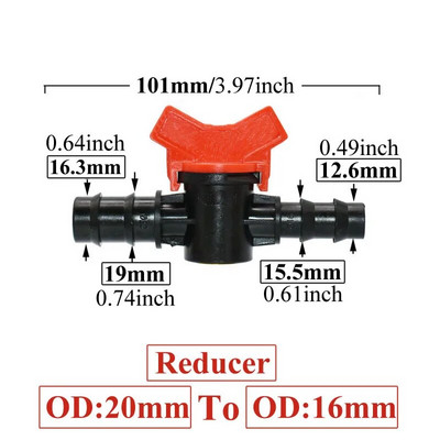 4/8/10/12/16/20/25 mm Žarnos strypo mini vožtuvas 1/2 3/4 colio sriegis x 1/4 3/8 1/2 3/4 1 colio sodo čiaupų jungtys Pe vamzdžių jungtis
