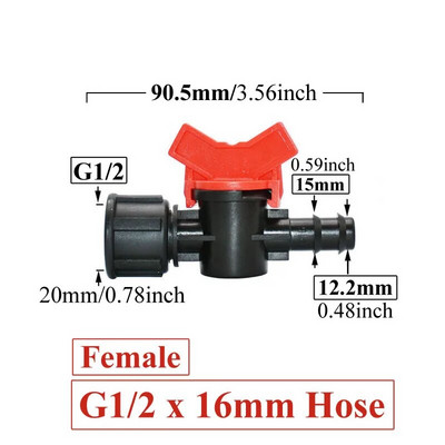 4/8/10/12/16/20/25 mm Žarnos strypo mini vožtuvas 1/2 3/4 colio sriegis x 1/4 3/8 1/2 3/4 1 colio sodo čiaupų jungtys Pe vamzdžių jungtis