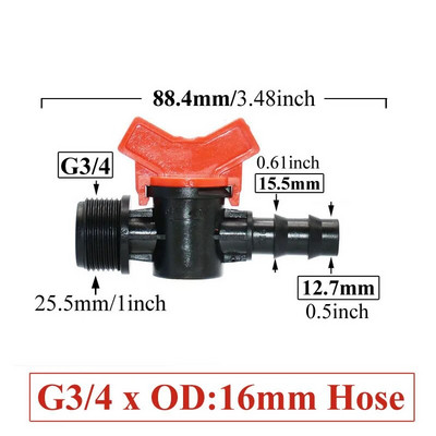 4/8/10/12/16/20/25 mm Žarnos strypo mini vožtuvas 1/2 3/4 colio sriegis x 1/4 3/8 1/2 3/4 1 colio sodo čiaupų jungtys Pe vamzdžių jungtis
