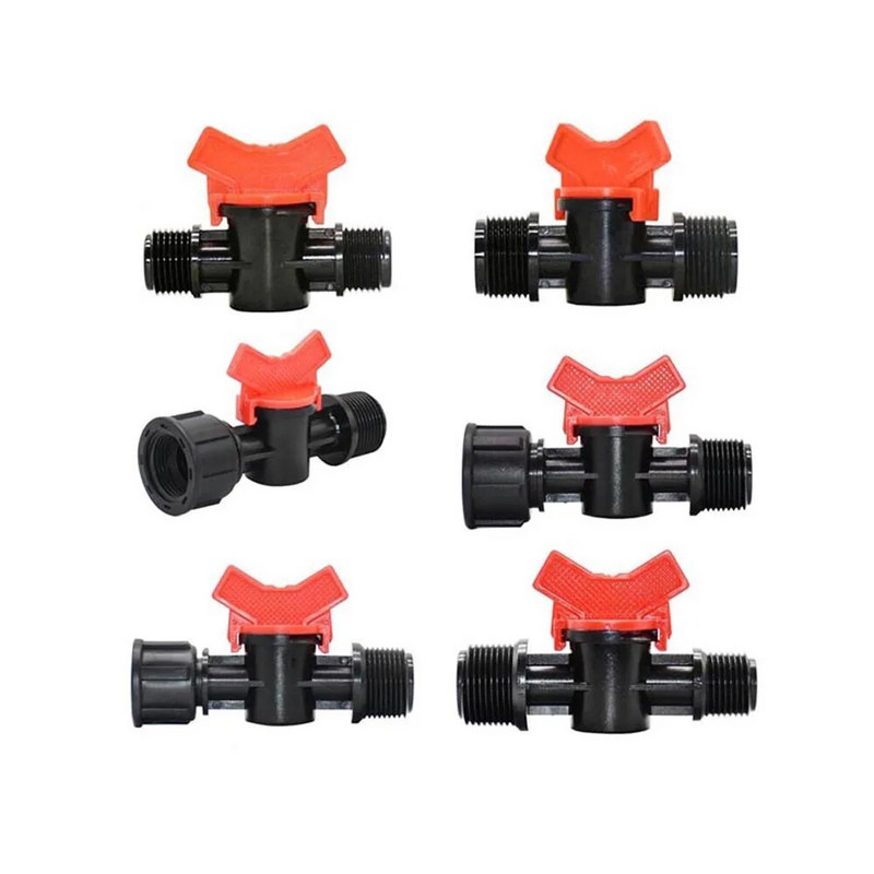 4/8/10/12/16/20/25 mm Žarnos strypo mini vožtuvas 1/2 3/4 colio sriegis x 1/4 3/8 1/2 3/4 1 colio sodo čiaupų jungtys Pe vamzdžių jungtis