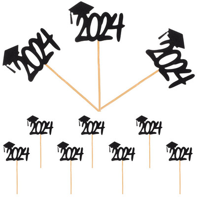 10 vnt. baigimo desertų užpilai, 2024 m. tortų dekorai, pažangūs vakarėlio dekoravimo keksų medžio gabalėliai