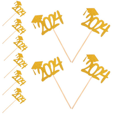 10 vnt. baigimo desertų užpilai, 2024 m. tortų dekorai, pažangūs vakarėlio dekoravimo keksų medžio gabalėliai