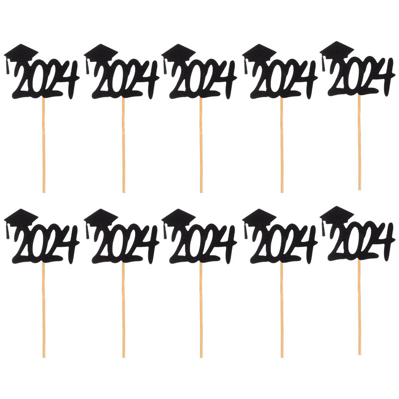 10 vnt. baigimo desertų užpilai, 2024 m. tortų dekorai, pažangūs vakarėlio dekoravimo keksų medžio gabalėliai