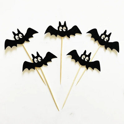 5 tk mustad nahkhiired Halloweeni tassikoogi katted Tordi sisestatud kaart lastele Sünnipäevakoogi kaunistus Halloweeni tarvikud fotorekvisiidid