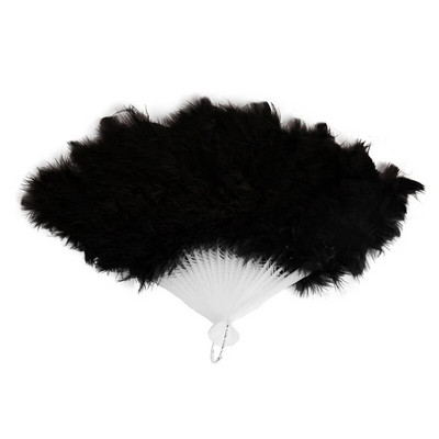Χειροτεχνία με φτερά Feather Show Halloween Folding Hand Fan Wedding Party Catwalk Props Halloween Feather Fan Handmade Fed Fan