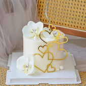 1P Heart Love kullast akrüülist koogi pealistükk pulmakoogi sisekujundus sõbrapäeva sünnipäevapeo sünnipäevapeo magustoidu koogi pealistükid