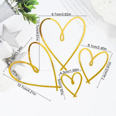 1P Heart Love kullast akrüülist koogi pealistükk pulmakoogi sisekujundus sõbrapäeva sünnipäevapeo sünnipäevapeo magustoidu koogi pealistükid