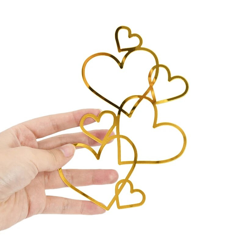 1P Heart Love kullast akrüülist koogi pealistükk pulmakoogi sisekujundus sõbrapäeva sünnipäevapeo sünnipäevapeo magustoidu koogi pealistükid