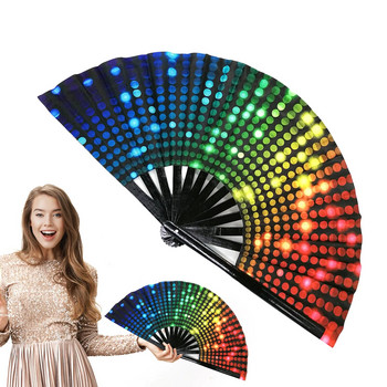 DJ сгъваем вентилатор бар диско танц вентилатор хелоуин череп печат ръчен вентилатор LGBT Gay Pride Rainbow вентилатор китайски кунг фу сгъваем вентилатор