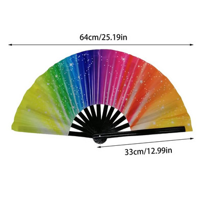 Ventilator pliabil DJ, bar, discotecă, dans, ventilator de mână cu imprimeu de craniu de Halloween, ventilator de mână LGBT, mândrie gay, curcubeu, ventilator chinezesc Kung Fu pliabil
