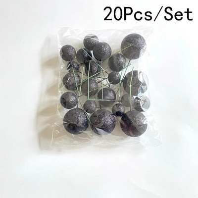 20 vnt. torto viršaus kamuoliukų rinkinys 2–4 cm spalvingi blizgantys putplasčio rutuliukai, tortai, desertiniai įdėklai „pasidaryk pats“ su gimtadieniu tortų papuošimai