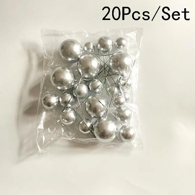 20 vnt. torto viršaus kamuoliukų rinkinys 2–4 cm spalvingi blizgantys putplasčio rutuliukai, tortai, desertiniai įdėklai „pasidaryk pats“ su gimtadieniu tortų papuošimai