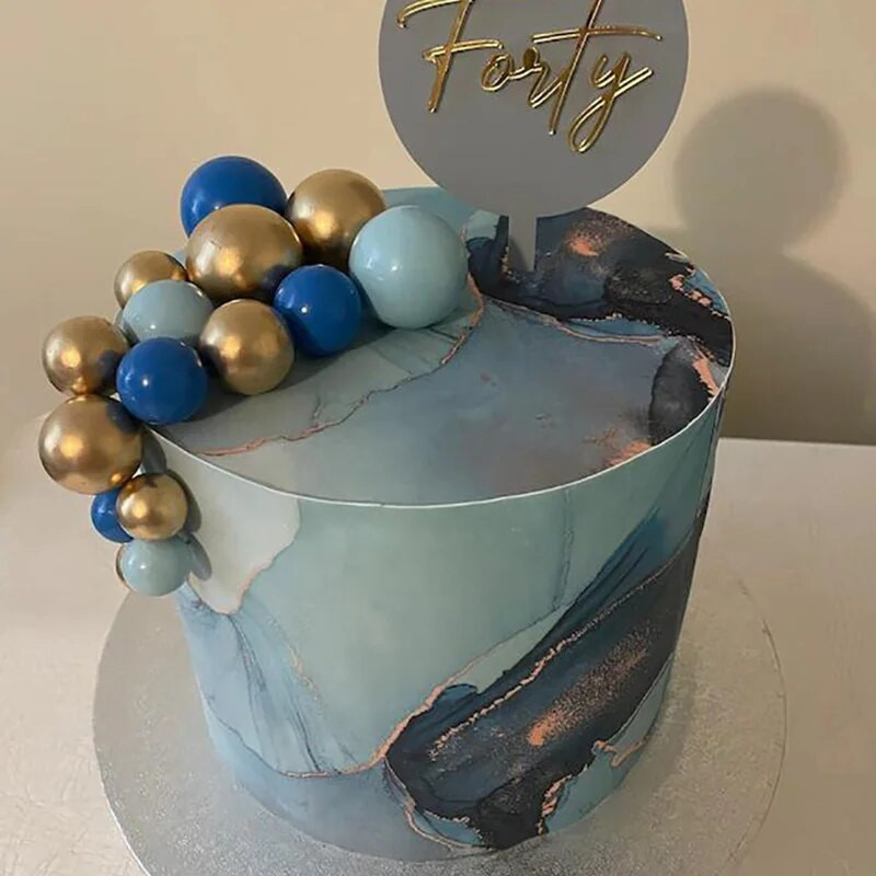 20 vnt. torto viršaus kamuoliukų rinkinys 2–4 cm spalvingi blizgantys putplasčio rutuliukai, tortai, desertiniai įdėklai „pasidaryk pats“ su gimtadieniu tortų papuošimai