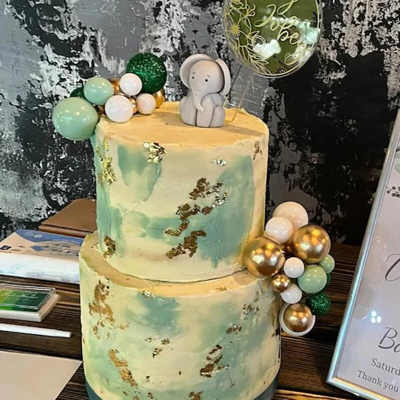 20 vnt. torto viršaus kamuoliukų rinkinys 2–4 cm spalvingi blizgantys putplasčio rutuliukai, tortai, desertiniai įdėklai „pasidaryk pats“ su gimtadieniu tortų papuošimai