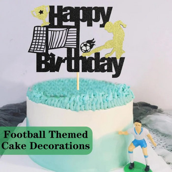 Консумативи за украса на торта Хартиени картички Футболни топчета за торти за рожден ден на момче Футболна тематична парти Трофей Футболен топпер