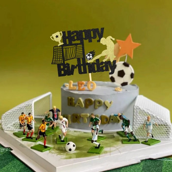 Консумативи за украса на торта Хартиени картички Футболни топчета за торти за рожден ден на момче Футболна тематична парти Трофей Футболен топпер